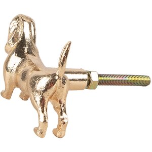 Pomo Puerta Clayre Eef Perro Hierro Dorado 6x4x4 cm...