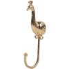 Clayre Eef Gancho de Pared Pavo Real Dorado 5x3x14 cm Hierro Estilo Vintage Gancho Decorativo