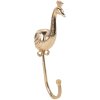 Clayre Eef Gancho de Pared Pavo Real Dorado 5x3x14 cm Hierro Estilo Vintage Gancho Decorativo