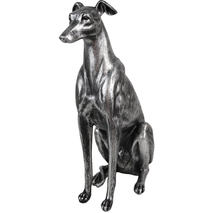 Clayre & Eef 6PR5068 Decoración Perro color Plata 20x10x30 cm