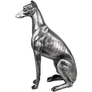 Clayre & Eef 6PR5068 Decoración Perro color Plata 20x10x30 cm