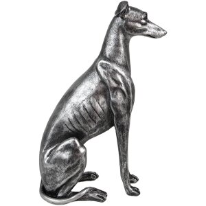 Clayre & Eef 6PR5068 Decoración Perro color Plata 20x10x30 cm