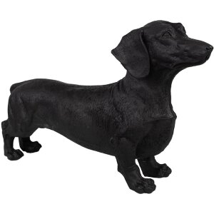 Clayre & Eef 6PR5070 Decoración Perro Negro 37x11x23 cm Poliresina