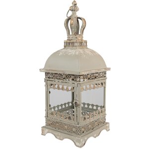 Clayre & Eef 6Y5586 Farol Hierro Vidrio Gris Verde...