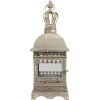 Clayre & Eef 6Y5586 Farol Hierro Vidrio Gris Verde 20x20x51 cm Estilo Antiguo