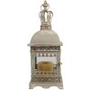 Clayre & Eef 6Y5586 Farol Hierro Vidrio Gris Verde 20x20x51 cm Estilo Antiguo