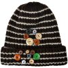Juleeze JZKCA0006CH gorro niño marrón cálido con rayas y motivos de botones