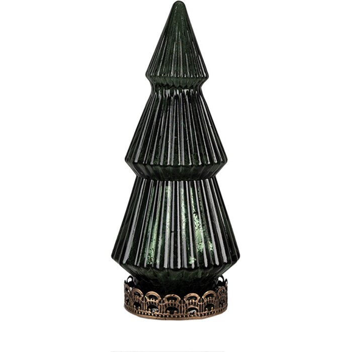 Clayre & Eef 6GL4573GR Árbol de Navidad con LED Ø 13x23 cm / 2xAAA