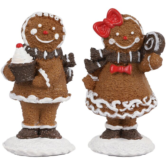 Clayre & Eef 6PR4306 Decoración hombre de jengibre set de 2 2x2x5 cm