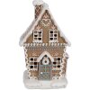 Clayre Eef Casa de Navidad de Poliresina Marrón con LED 13x10x21 cm