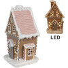 Clayre Eef Casa de Navidad de Poliresina Marrón con LED 13x10x21 cm
