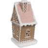 Clayre Eef Casa de Navidad de Poliresina Marrón con LED 13x10x21 cm