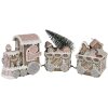 Clayre Eef Decoración navideña LED tren pan de jengibre marrón 30x7x12 cm poliresina