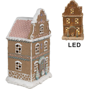 Clayre & Eef Casa de pan de jengibre con LED 12x9x20...