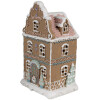 Clayre & Eef Casa de pan de jengibre con LED 12x9x20 cm Poliresina Navideña