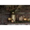 Clayre Eef Linterna LED Cristal color bronce Boho Ø 10x20 cm 2xAAA pilas