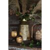 Clayre Eef Linterna LED Cristal color bronce Boho Ø 10x20 cm 2xAAA pilas