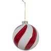 Adorno de Navidad Clayre Eef vidrio rojo blanco Ø 6 cm Decoración para árbol de Navidad