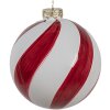 Clayre Eef Christmas bauble Ø12cm rojo blanco cristal decoración árbol de Navidad clásico elegante