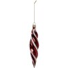 Clayre & Eef Adorno de Navidad 4x17 cm cristal rojo blanco forma retorcida