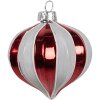 Clayre Eef Adorno de Navidad Ø 8x8 cm Vidrio Rojo Blanco Diseño Clásico