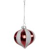 Clayre Eef Adorno de Navidad Ø 8x8 cm Vidrio Rojo Blanco Diseño Clásico