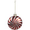 Clayre Eef Adorno de Navidad de Cristal Rojo Blanco 8x3x8 cm Decoración Clásica de Navidad