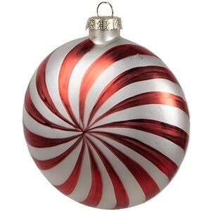 Clayre Eef Christmas bauble 10x4x10 cm rojo blanco cristal festivo elegante