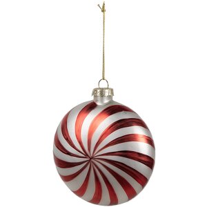 Clayre Eef Christmas bauble 10x4x10 cm rojo blanco cristal festivo elegante