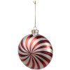 Clayre Eef Christmas bauble 10x4x10 cm rojo blanco cristal festivo elegante