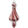 Clayre Eef 6GL4634 Adorno navideño 7x18 cm de vidrio rojo blanco para el árbol de Navidad