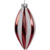 Clayre Eef 6GL4638 Adorno de Navidad Ø 6x13 cm de vidrio rojo blanco Decoración para el árbol de Navidad