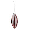 Clayre Eef 6GL4638 Adorno de Navidad Ø 6x13 cm de vidrio rojo blanco Decoración para el árbol de Navidad