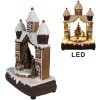 Clayre Eef 6PR4312 Casa de pan de jengibre LED Música Decoración de Navidad 20x11x27 cm Marrón