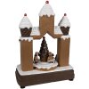 Clayre Eef 6PR4312 Casa de pan de jengibre LED Música Decoración de Navidad 20x11x27 cm Marrón