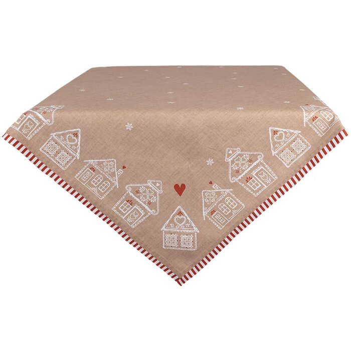 Clayre Eef mantel casa de jengibre 100x100 cm algodón marrón estilo country