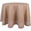 Clayre Eef Mantel Redondo 170 cm Marrón Algodón Gingerbread House Country Style