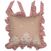 Clayre Eef GBB25 Funda de Cojín 40x40 cm Marrón Gingerbread House Algodón Estilo Campestre