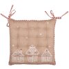 Clayre Eef cojín para silla 40x40x4 cm marrón casa de jengibre algodón estilo country