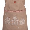 Clayre Eef Delantal de cocina Gingerbread House Marrón 70x85 cm Algodón Navideño