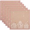 Clayre Eef servilletas juego de 6 casa de pan de jengibre 40x40 cm algodón estilo country