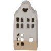 Clayre & Eef Portavelas Casa Cerámica Beige 7x6x14 cm Estilo Campestre