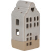 Clayre & Eef Portavelas Casa Cerámica Beige 7x6x14 cm Estilo Campestre
