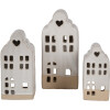 Clayre & Eef Portavelas Casa Cerámica Beige 7x6x14 cm Estilo Campestre