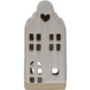 Clayre & Eef 6CE1790 Portavelas de Porcelana Casa Beige 9x8x18 cm Estilo Campestre