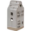 Clayre & Eef 6CE1790 Portavelas de Porcelana Casa Beige 9x8x18 cm Estilo Campestre
