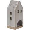 Clayre & Eef 6CE1790 Portavelas de Porcelana Casa Beige 9x8x18 cm Estilo Campestre