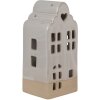 Clayre & Eef 6CE1791 Portavelas de Porcelana Casa Beige 11x10x23 cm