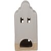 Clayre & Eef 6CE1791 Portavelas de Porcelana Casa Beige 11x10x23 cm