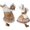 Clayre Eef Navidad etiqueta conjunto de 2 13cm marrón hombre de pan de jengibre mujer de pan de jengibre